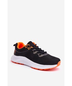 Klasyczne Damskie Sportowe Buty Sznurowane Czarno-Pomarańczowe Darla