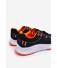 Klasyczne Męskie Sportowe Buty Sznurowane Czarno-Pomarańczowe Jasper