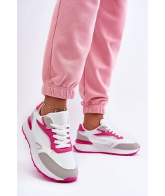 Damskie Buty Sportowe Na Platformie Biało-Różowe Henley