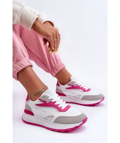 Damskie Buty Sportowe Na Platformie Biało-Różowe Henley