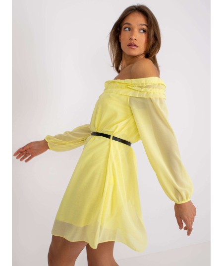 Sukienka-DHJ-SK-6831.36-jasny żółty
