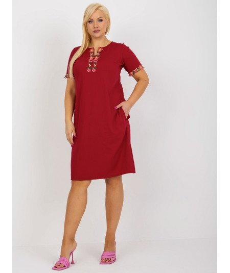 Sukienka-LK-SK-506309.50-ciemny czerwony