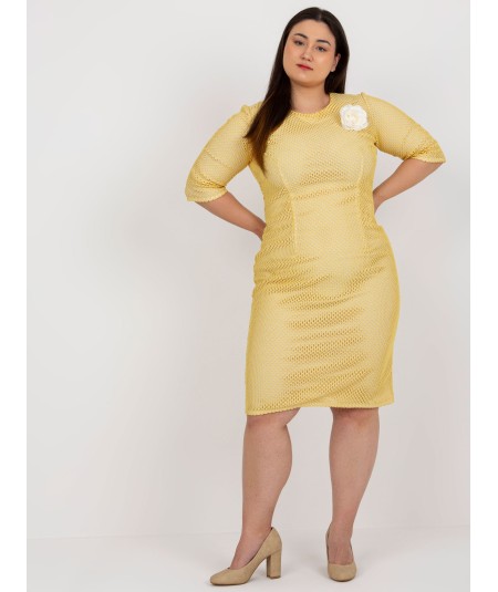 Sukienka-LK-SK-506721.69-ciemny żółty