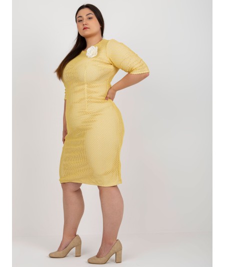 Sukienka-LK-SK-506721.69-ciemny żółty