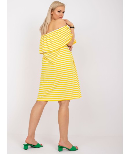 Sukienka-RV-SK-6638.71-biało-żółty