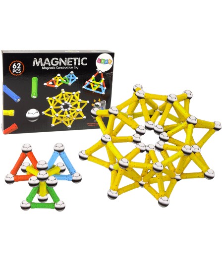 Zestaw Klocki Magnetyczne Magnetic 62 Elementy