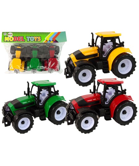 Zestaw Traktorów Rolniczych Farma 3 Sztuki Kolorowe