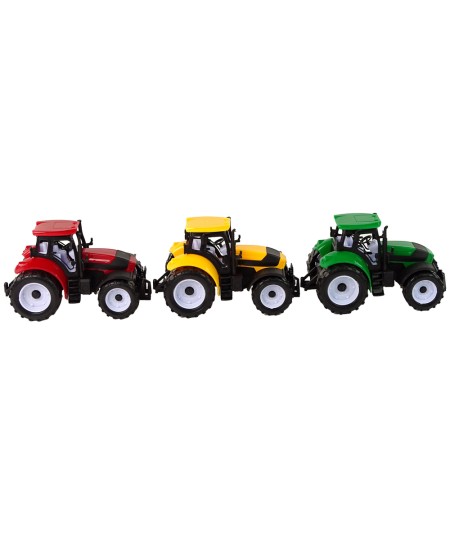 Zestaw Traktorów Rolniczych Farma 3 Sztuki Kolorowe