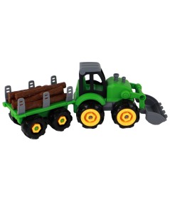 Traktor Koparka Do Rozkręcania Przyczepka Naczepa Z Drzewem