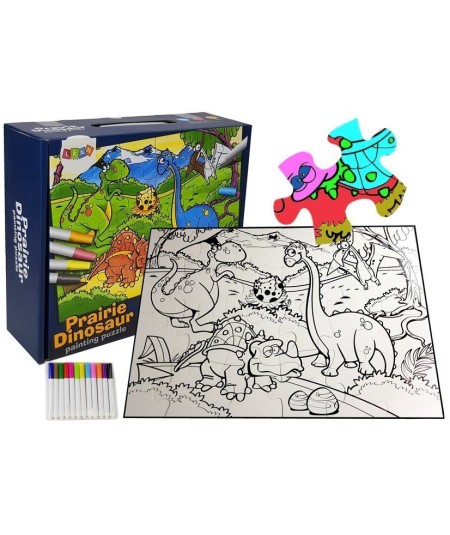 Puzzle Do Kolorowania Dinozaury Pisaki 24 elem