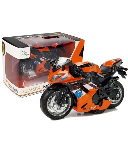 Motocykl z Naciągiem 1:14 Pomarańczowy