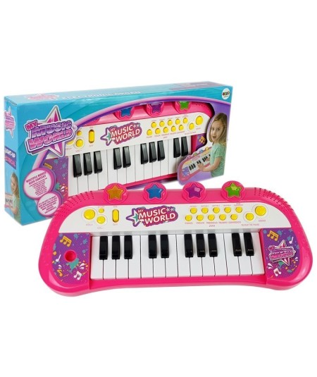 Pianinko Keyboard 24 klawisze Różowe