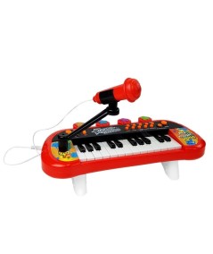 Keyboard Pianinko 24 Klawisze USB Mikrofon Czerwony