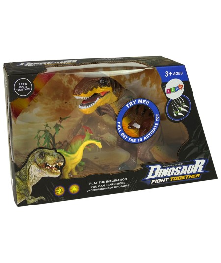 Zestaw Dinozaurów Tyranozaur Rex Akcesoria Dźwięk Światła