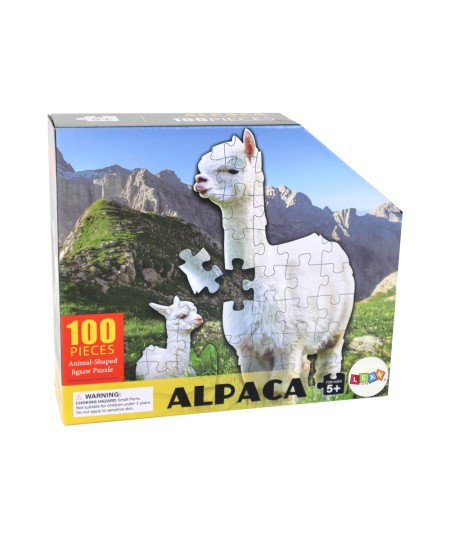 Puzzle 100 Elementów Motyw Białej Alpaki Zwierzęta