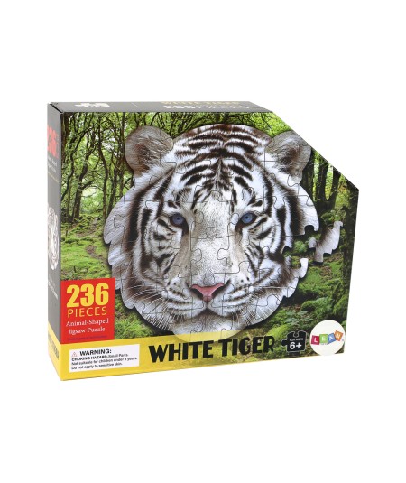 Puzzle 236 Elementów Kształt Głowy Białego Tygrysa
