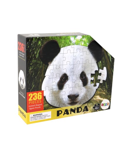 Puzzle 236 Elementów Kształt Głowy Pandy Zwierzęta