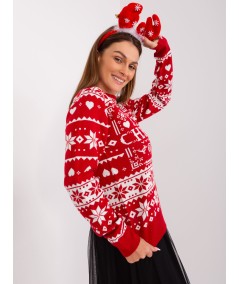 Sweter-D90057AB90883A-czerwony