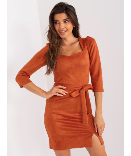 Sukienka-LK-SK-509131.11-ciemny pomarańczowy