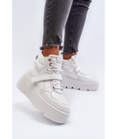 Zazoo 3450 Skórzane Sneakersy Damskie Białe