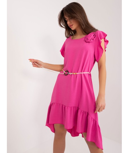 Sukienka-DHJ-SK-8921.21-ciemny różowy