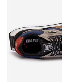 Sneakersy Męskie Big Star NN174320 Memory Foam System Beżowo-Niebieskie