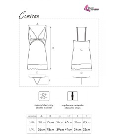 Zmysłowa Koszulka Damska Comiran Black LC 90572 XX Corall Black Czarny Collection LivCo Corsetti Fashion