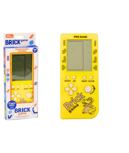 Gra Elektroniczna Konsola Tetris Brick Game 23 Poziomy Żółta