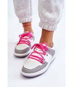Damskie Klasyczne Buty Sportowe Podwójnie Sznurowane Biało-Szare Jella