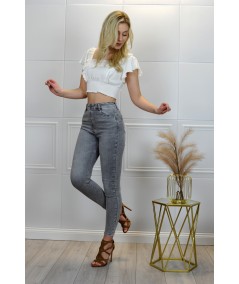 Merribel elastyczne jeansowe spodnie rurki Callinera Szare/Grey