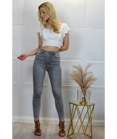 Merribel elastyczne jeansowe spodnie rurki Callinera Szare/Grey